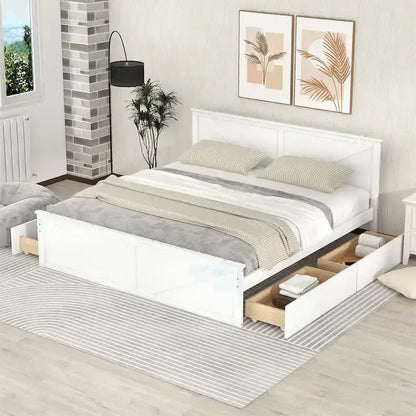 King Size Wooden Platform Bed