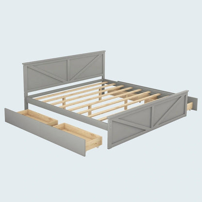 King Size Wooden Platform Bed