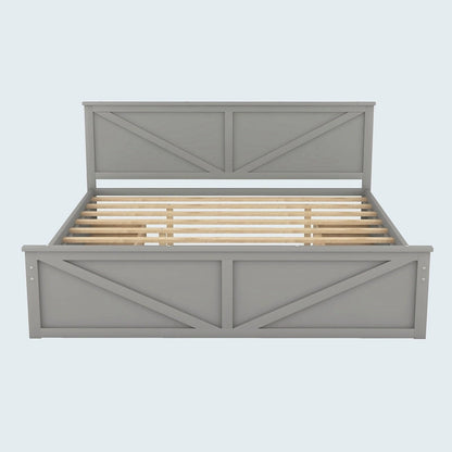 King Size Wooden Platform Bed