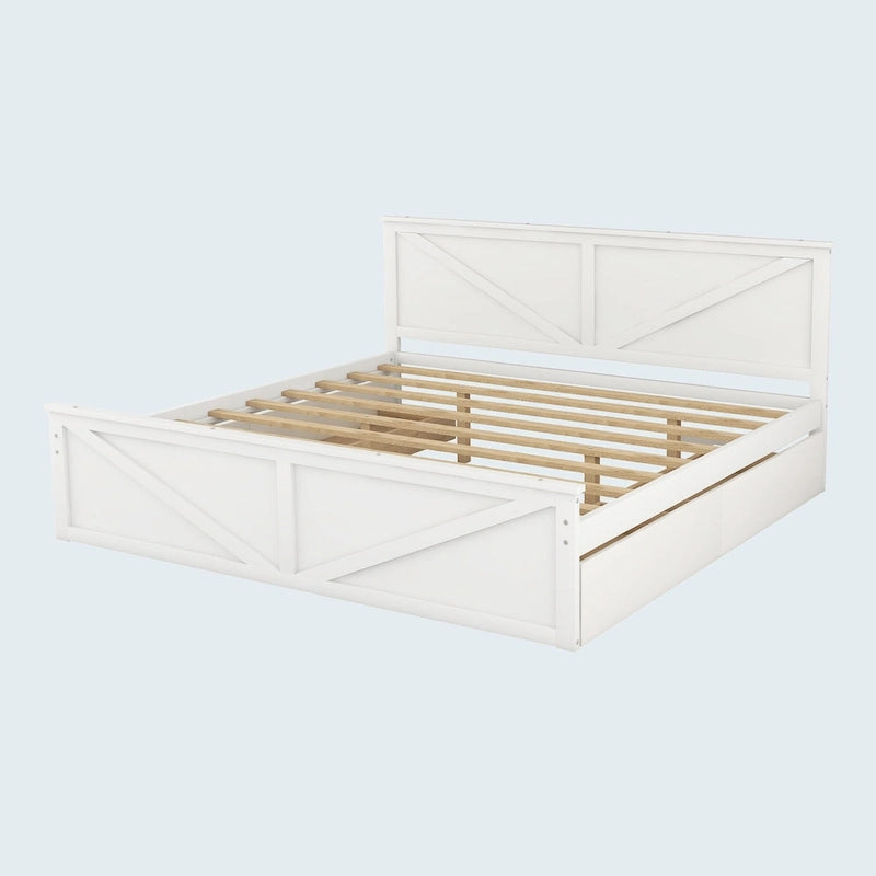 King Size Wooden Platform Bed