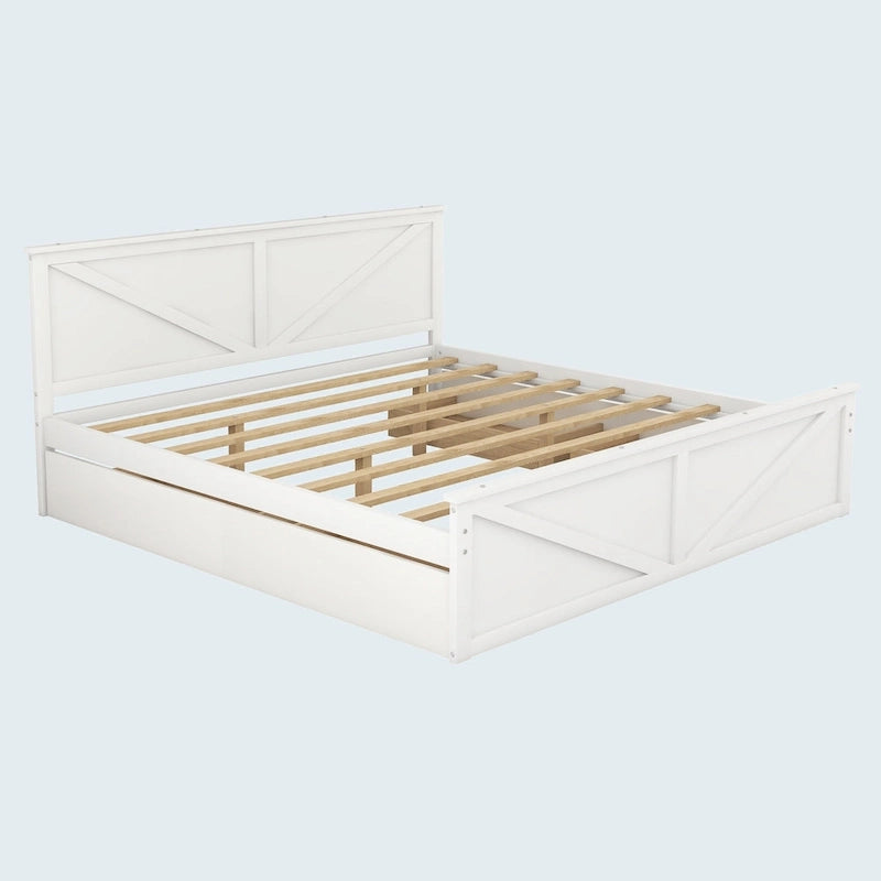 King Size Wooden Platform Bed