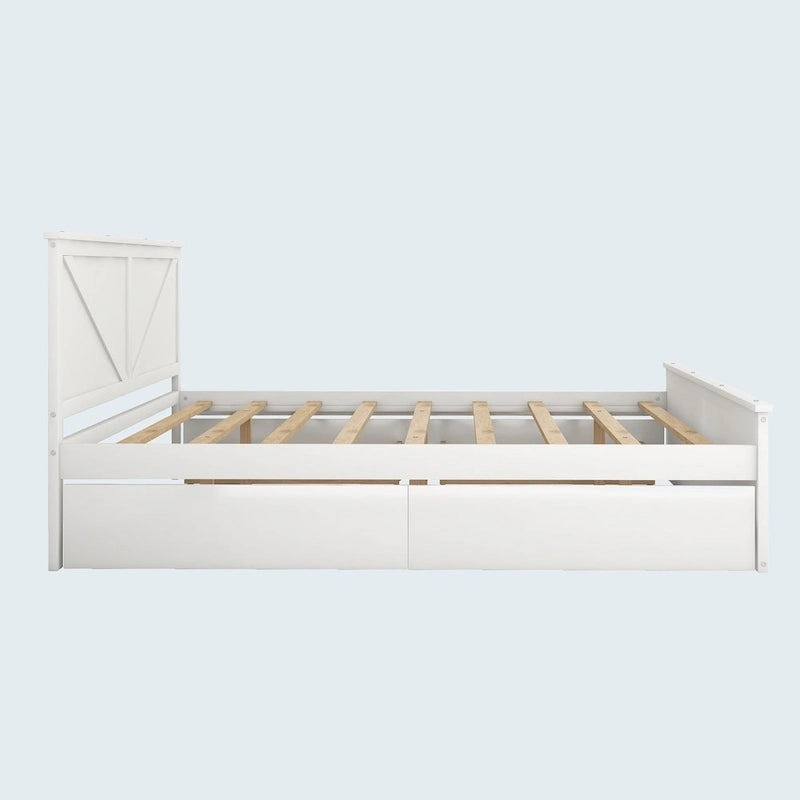 King Size Wooden Platform Bed