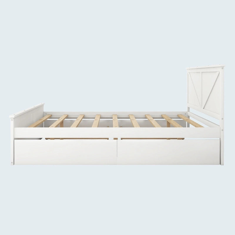 King Size Wooden Platform Bed