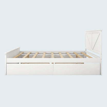 King Size Wooden Platform Bed