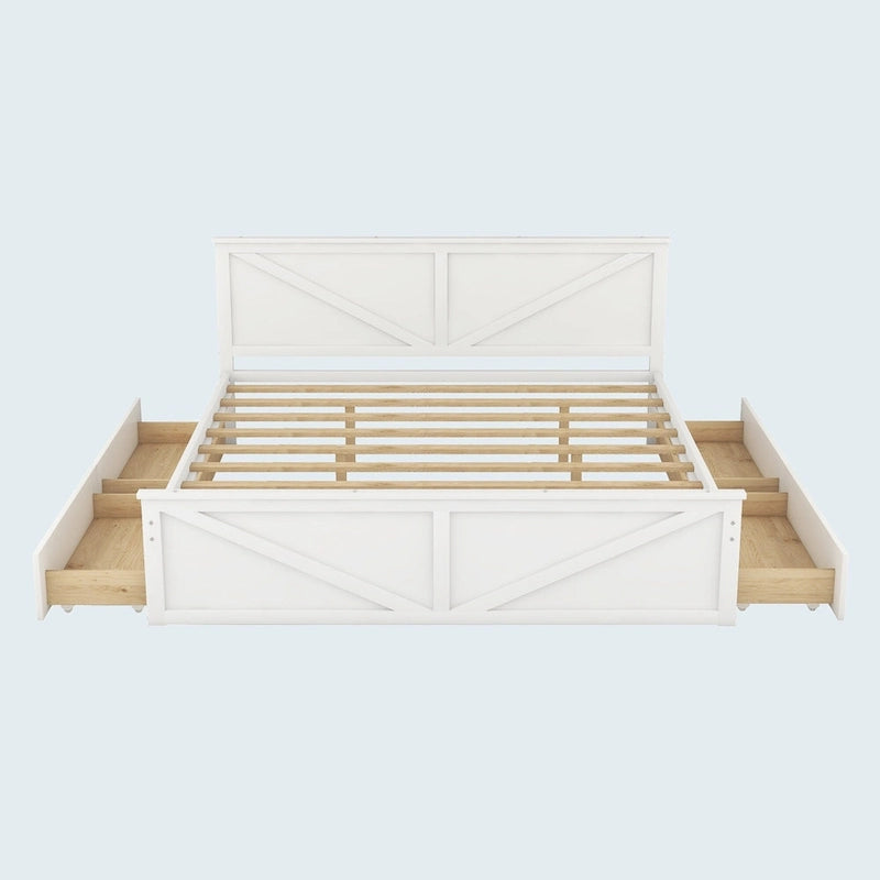 King Size Wooden Platform Bed