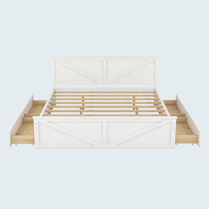 King Size Wooden Platform Bed