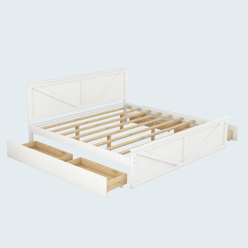 King Size Wooden Platform Bed