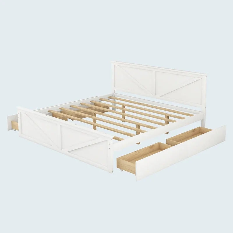 King Size Wooden Platform Bed