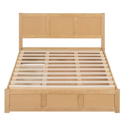 Wood Platform Bed with Underneath Storage and 2 Drawers