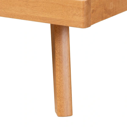 Joaquin Modern Japandi Rustic Brown Finished Wood Platform Bed