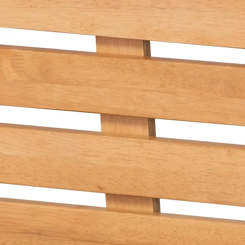 Joaquin Modern Japandi Rustic Brown Finished Wood Platform Bed