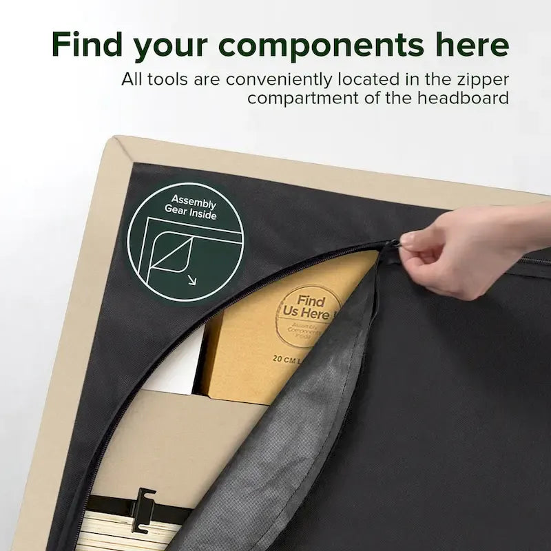 Priage by ZINUS Beige Upholstered Button Tufted Platform Bed - King