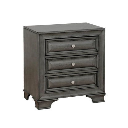 3 Drawers Wooden Nightstand