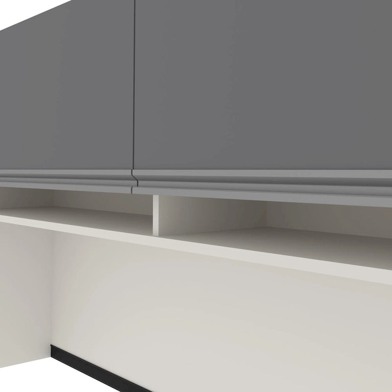 Bestar Connexion 72W L-Shaped Desk with Hutch and Pedestal