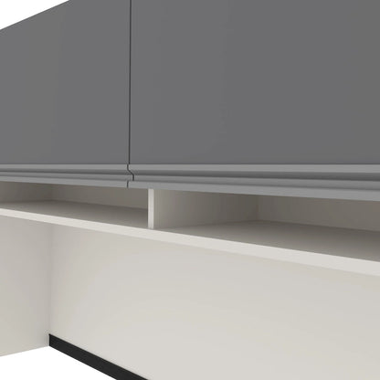 Bestar Connexion 72W L-Shaped Desk with Hutch and Pedestal