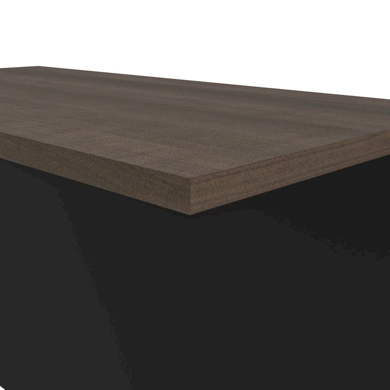 Bestar Connexion 72W L-Shaped Desk with Hutch and Pedestal