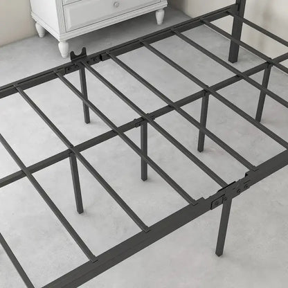 Metal Canopy Bed Frame Platform with X Shaped