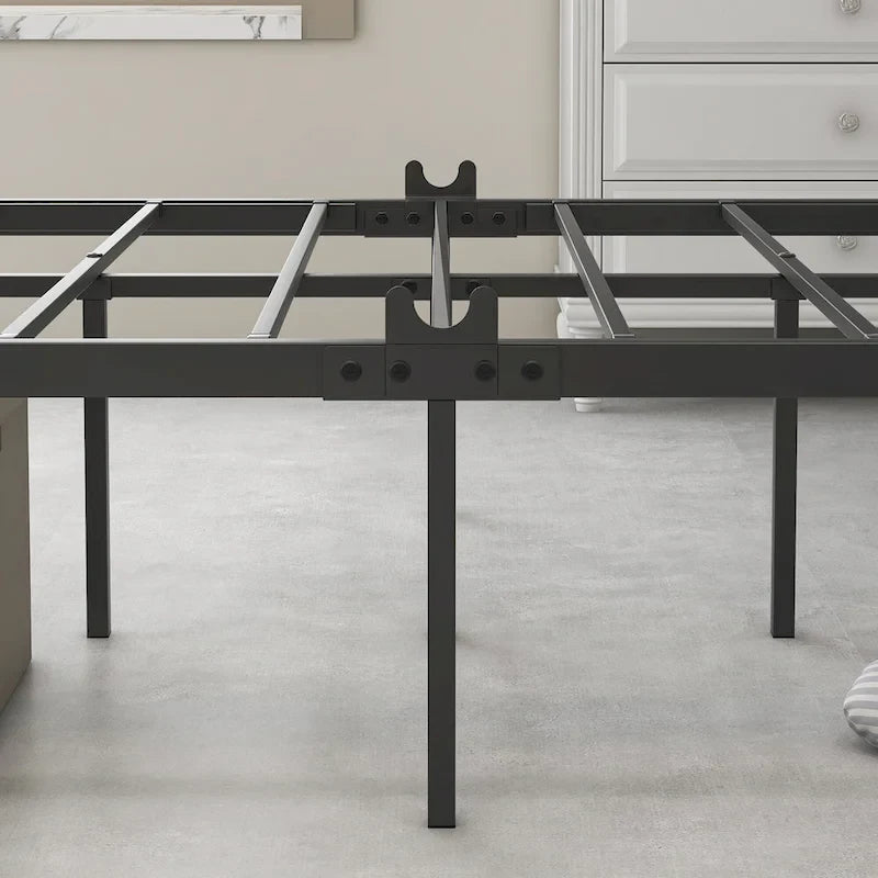 Metal Canopy Bed Frame Platform with X Shaped