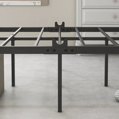 Metal Canopy Bed Frame Platform with X Shaped