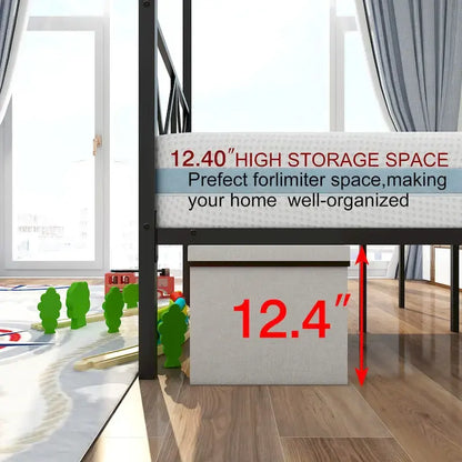 Metal Canopy Bed Frame Platform with X Shaped