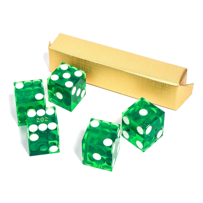 GSE AAA Grade 19mm Casino Craps Dice Set of 5 with Matching Serialized Numbers for RPG, Dice Stacking, Yahtzee Dice Games