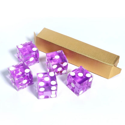 GSE AAA Grade 19mm Casino Craps Dice Set of 5 with Matching Serialized Numbers for RPG, Dice Stacking, Yahtzee Dice Games