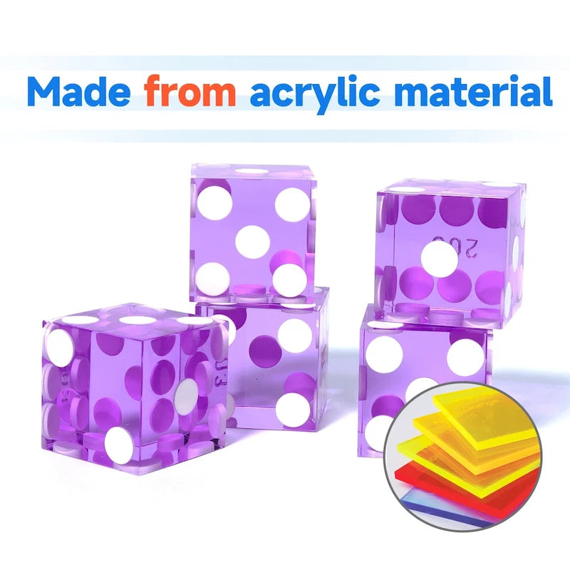 GSE AAA Grade 19mm Casino Craps Dice Set of 5 with Matching Serialized Numbers for RPG, Dice Stacking, Yahtzee Dice Games