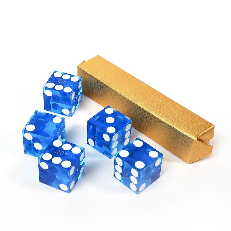 GSE AAA Grade 19mm Casino Craps Dice Set of 5 with Matching Serialized Numbers for RPG, Dice Stacking, Yahtzee Dice Games
