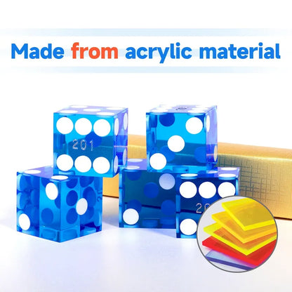 GSE AAA Grade 19mm Casino Craps Dice Set of 5 with Matching Serialized Numbers for RPG, Dice Stacking, Yahtzee Dice Games