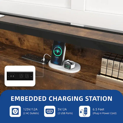 Moasis Vintage Brown King Bed Frame