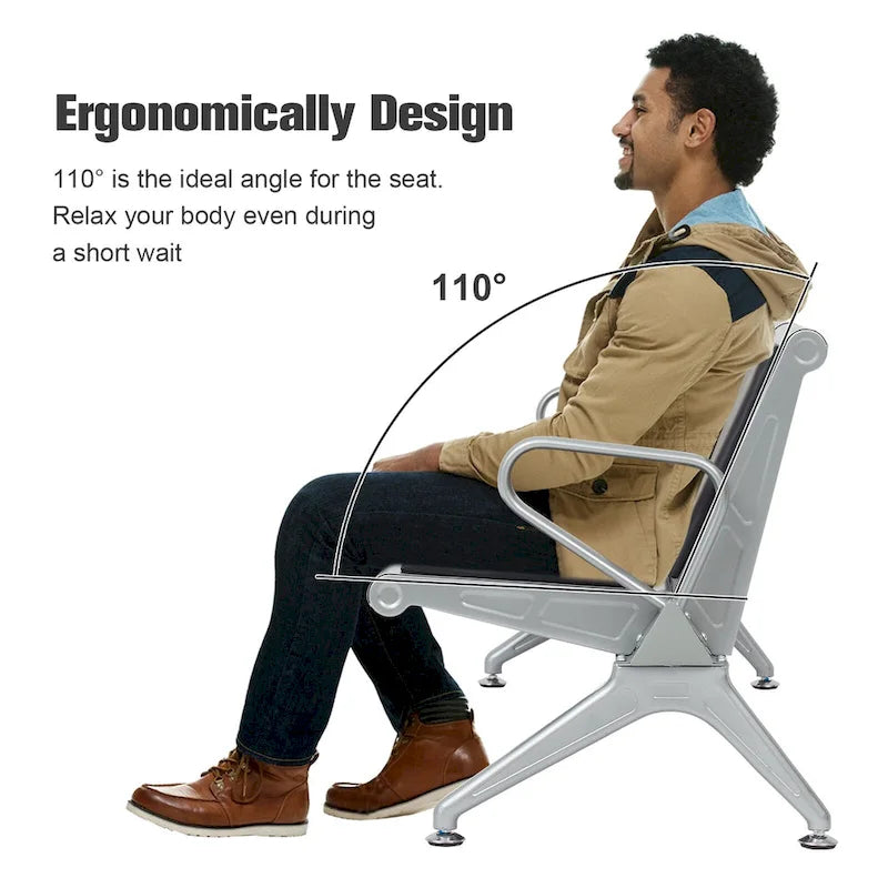 PU Leather Office Waiting Room Chairs - Reception Guest Bench