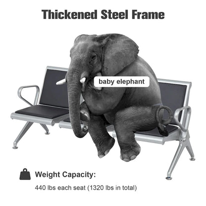 PU Leather Office Waiting Room Chairs - Reception Guest Bench