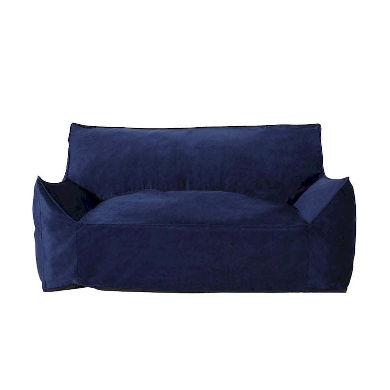 Velie Velveteen 2 Seater Oversized Bean Bag Chair with Armrests by Christopher Knight Home