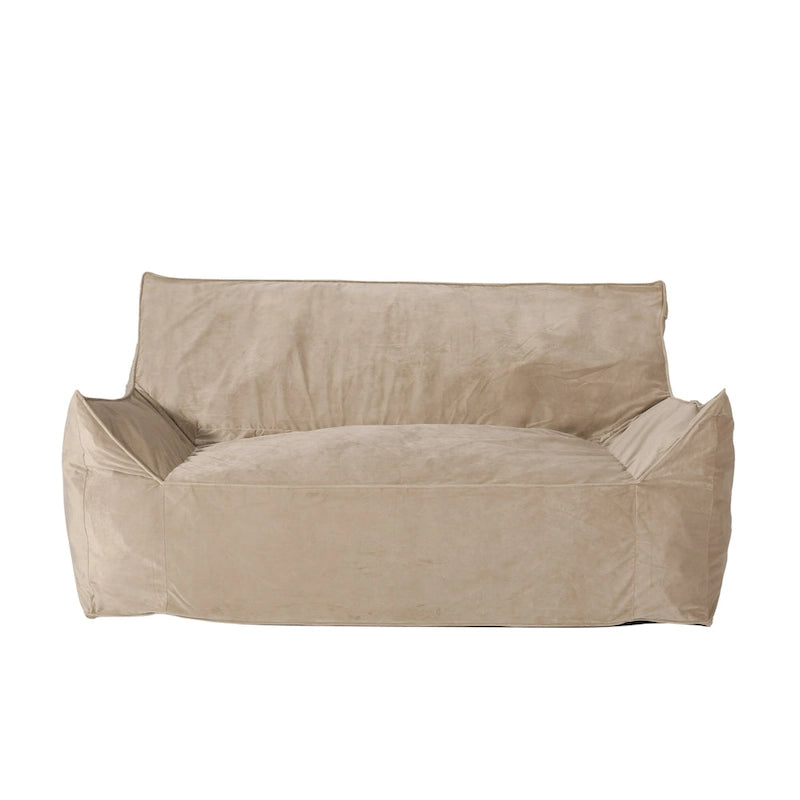 Velie Velveteen 2 Seater Oversized Bean Bag Chair with Armrests by Christopher Knight Home