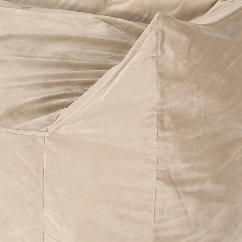 Velie Velveteen 2 Seater Oversized Bean Bag Chair with Armrests by Christopher Knight Home