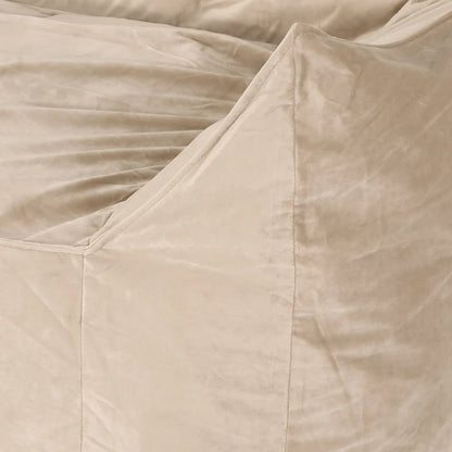 Velie Velveteen 2 Seater Oversized Bean Bag Chair with Armrests by Christopher Knight Home