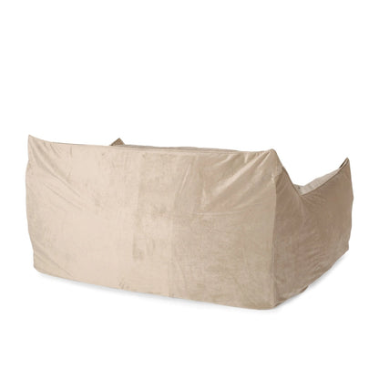 Velie Velveteen 2 Seater Oversized Bean Bag Chair with Armrests by Christopher Knight Home