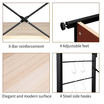 4 Tier Wooden Kitchen Shelf Baker's Rack