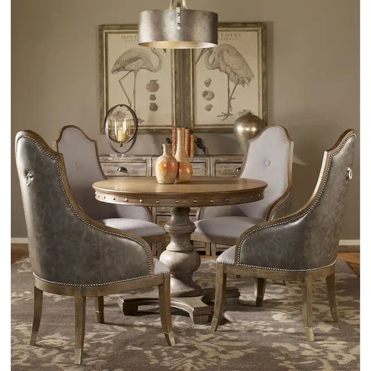 Uttermost Sylvana Light Grey Wood Round Table