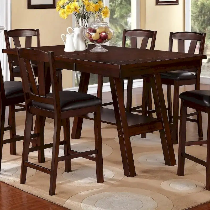 Rubber Wood Counter Height Table In Brown