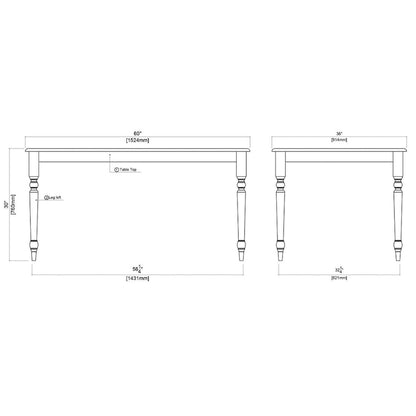 Windsor Rectangle Dining Table - Cream