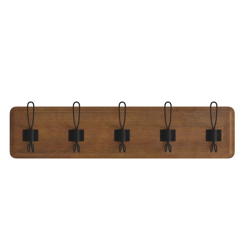 Wall Mounted Storage Rack with Upper Shelf and Storage Hooks