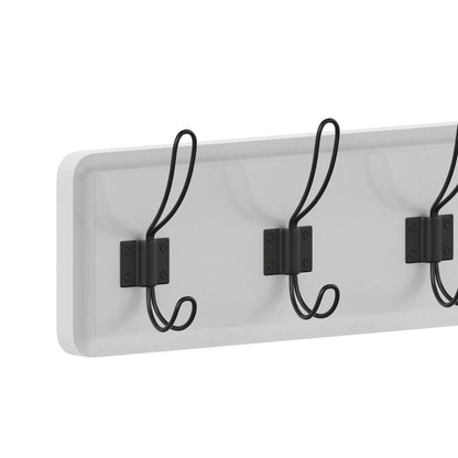 Wall Mounted Storage Rack with Upper Shelf and Storage Hooks