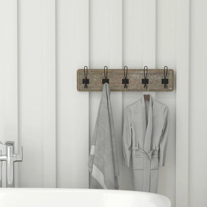 Wall Mounted Storage Rack with Upper Shelf and Storage Hooks