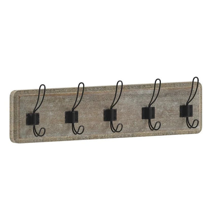 Wall Mounted Storage Rack with Upper Shelf and Storage Hooks