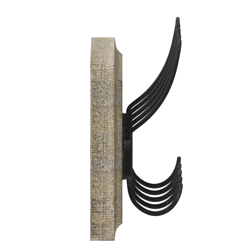 Wall Mounted Storage Rack with Upper Shelf and Storage Hooks