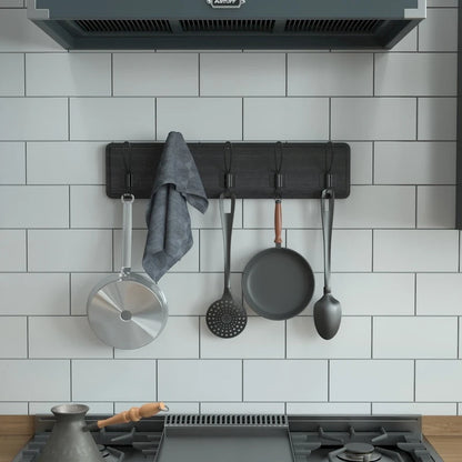 Wall Mounted Storage Rack with Upper Shelf and Storage Hooks