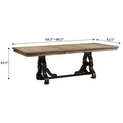 Cunningham Maple and Black Dining Table with Removable Leaf