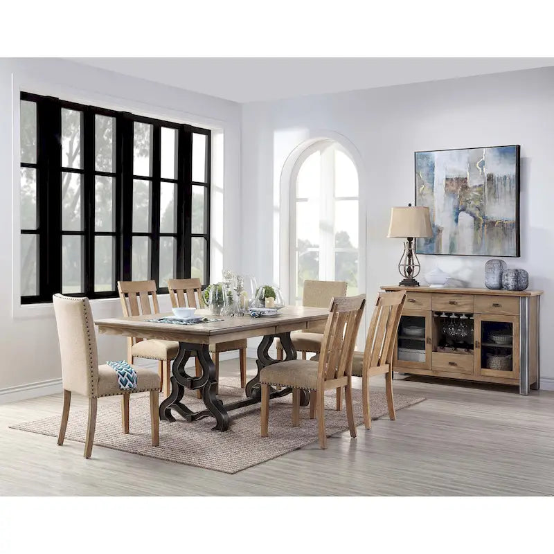 Cunningham Maple and Black Dining Table with Removable Leaf