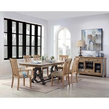 Cunningham Maple and Black Dining Table with Removable Leaf